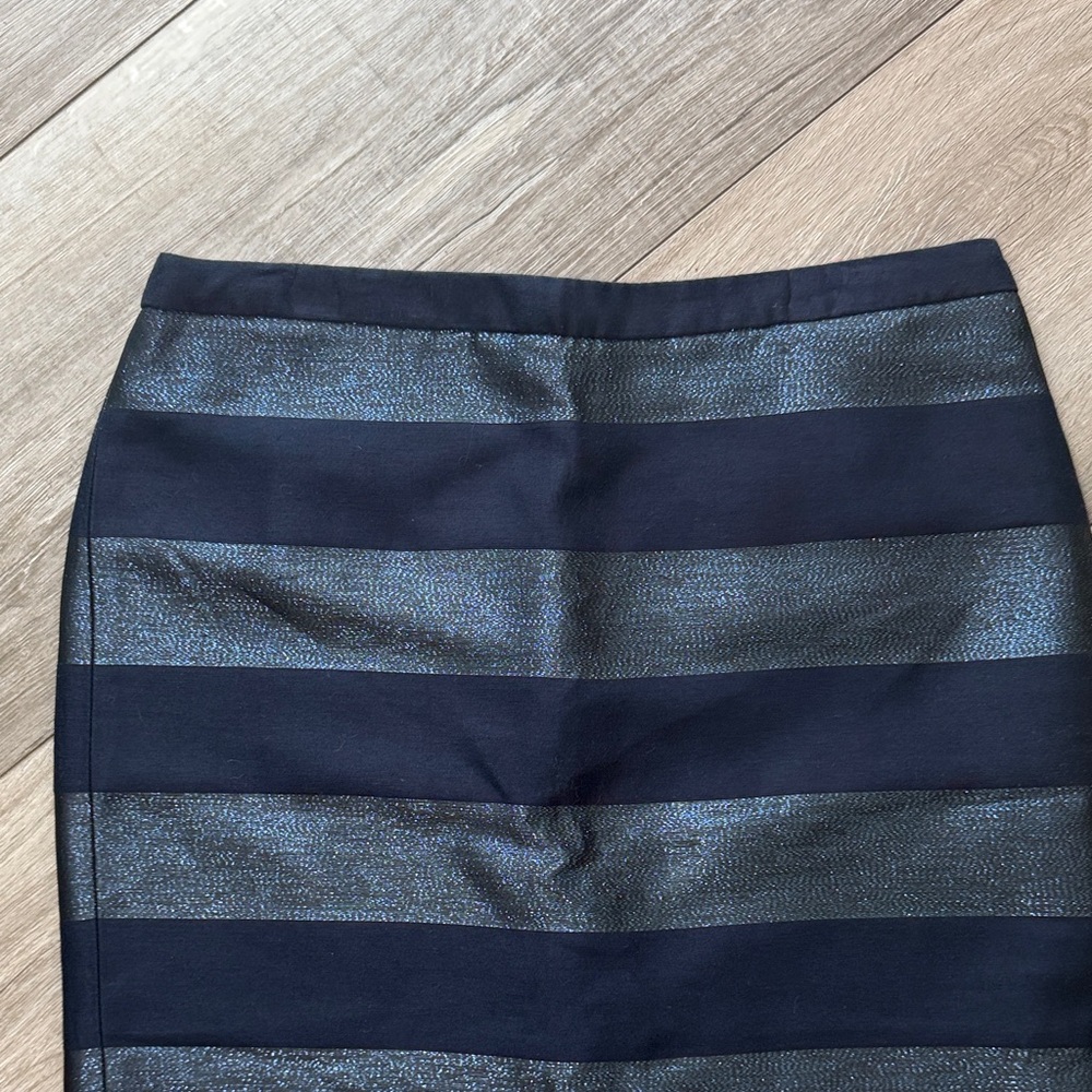 Tommy Hilfiger Metallic Glitter Striped Pencil Skirt - Picture 5 of 13